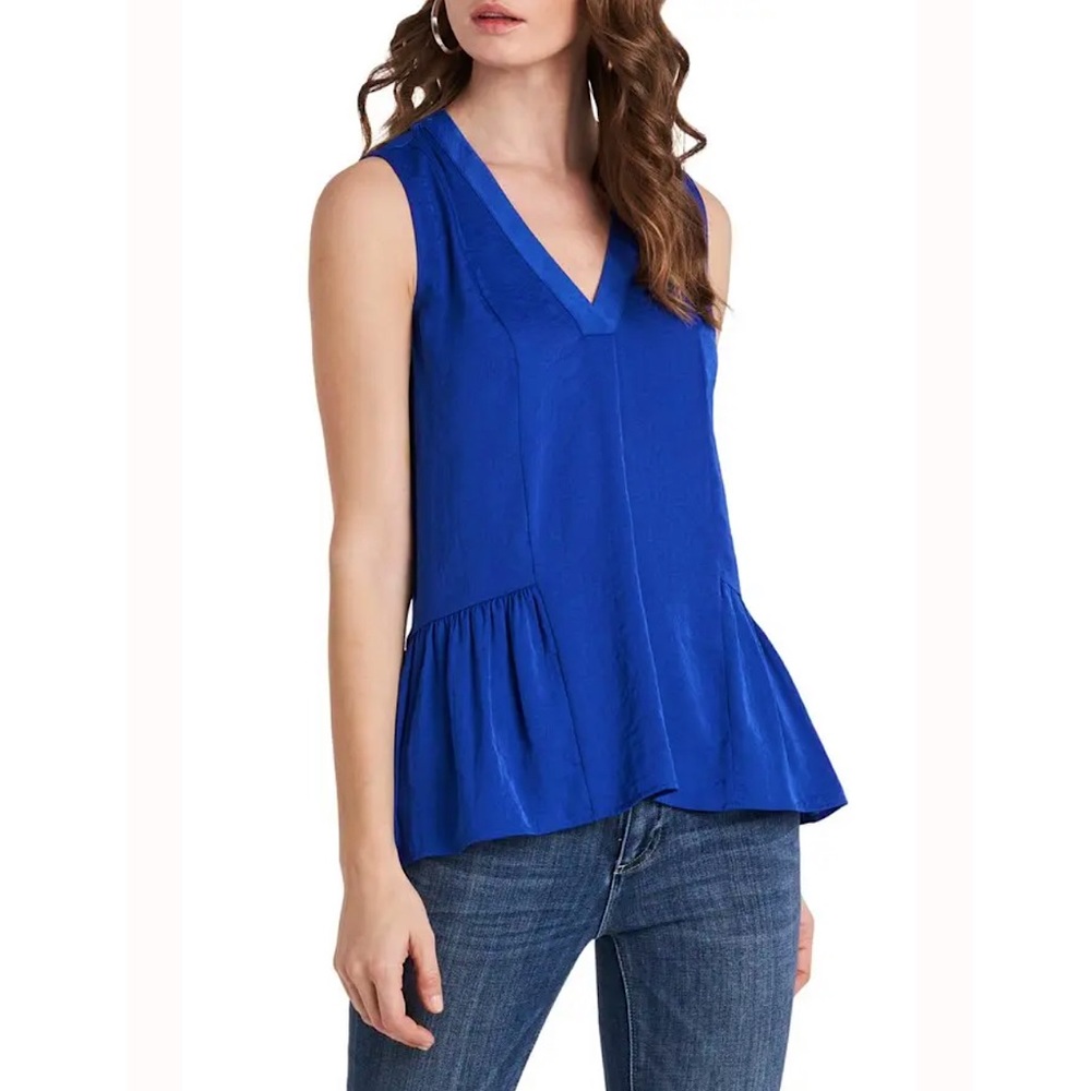 Women's Vince Camuto Ruffle Back Sleeveless Rumple Satin Top